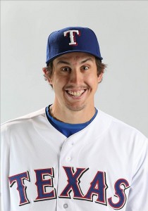 Derek Holland- At least someone is excited for baseball to start [maybe a little too excited]!