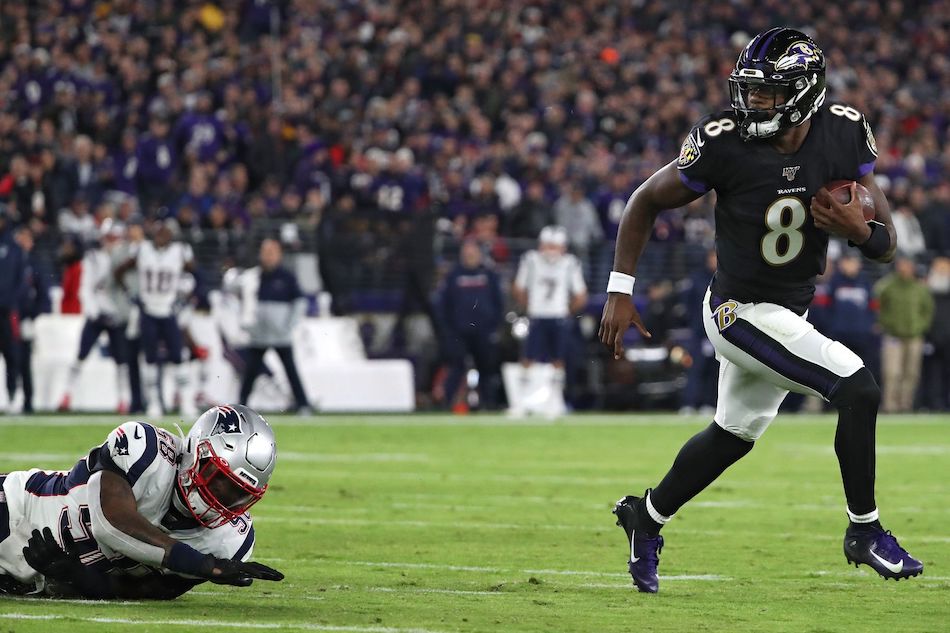 Lamar Jackson led the Baltimore Ravens in victory over the New England Patriots, handing Tom Brady his first loss of the season.