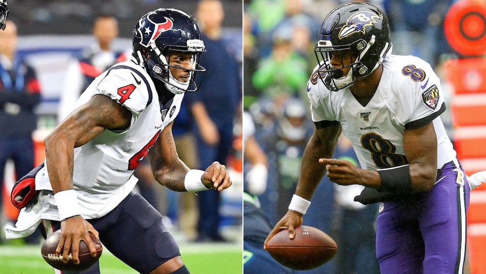 Deshaun Watson and Lamar Jackson are set to face off today as the Texans travel to play the Ravens. Both quarterbacks are MVP candidates.